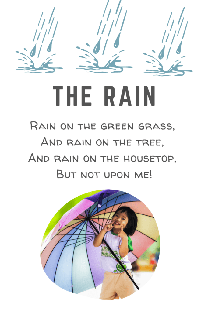 Rain on the Green Grass Poem  Rhyming activities preschool, Spring theme  preschool, Preschool activities