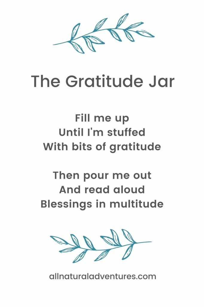 How To Start A Gratitude Jar Family Tradition + Gratitude Jar Poems