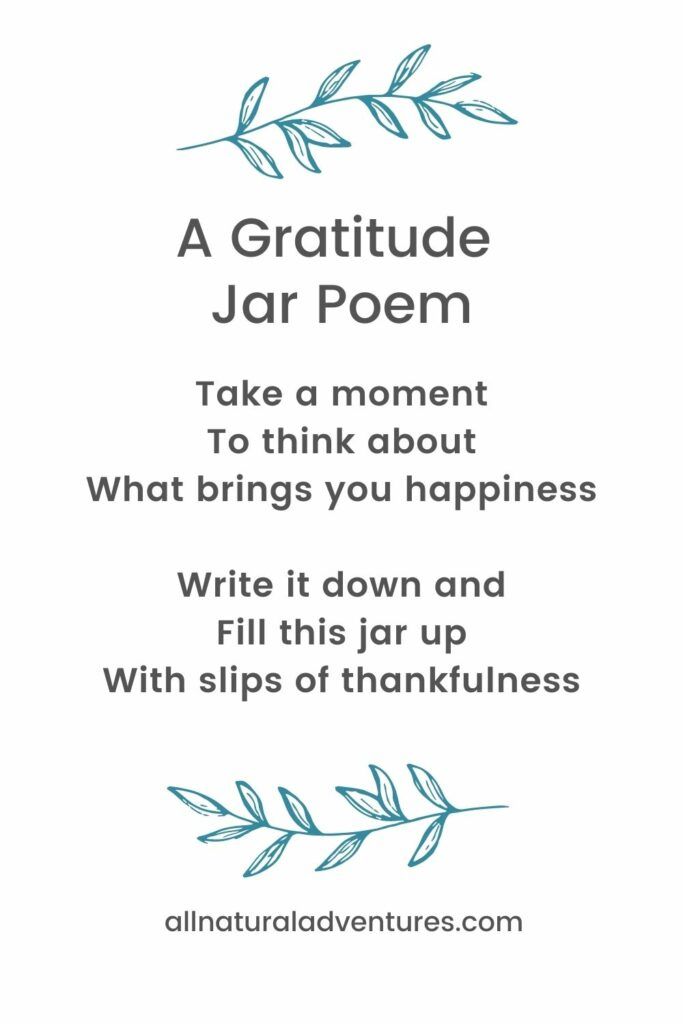 How To Start A Gratitude Jar Family Tradition + Gratitude Jar Poems