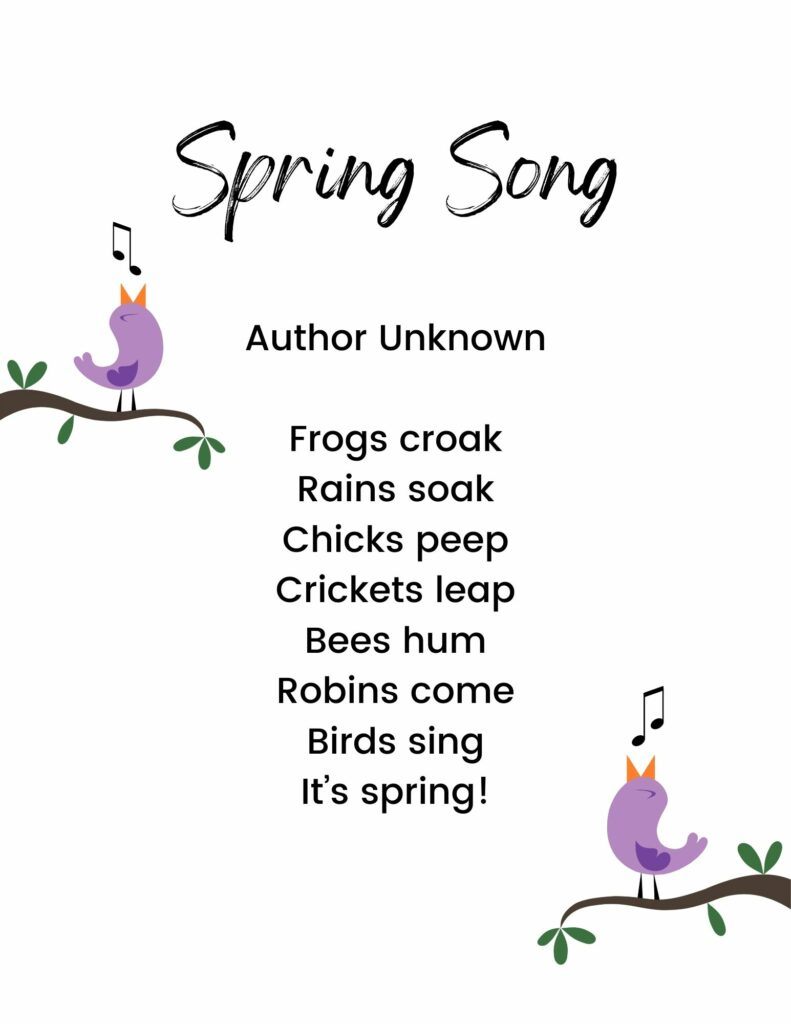 Short Spring Poems For Kids