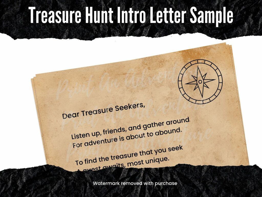 Printable Treasure Hunt for Kids Intro Letter