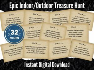 Indoor Outdoor Printable Treasure Hunt for Kids